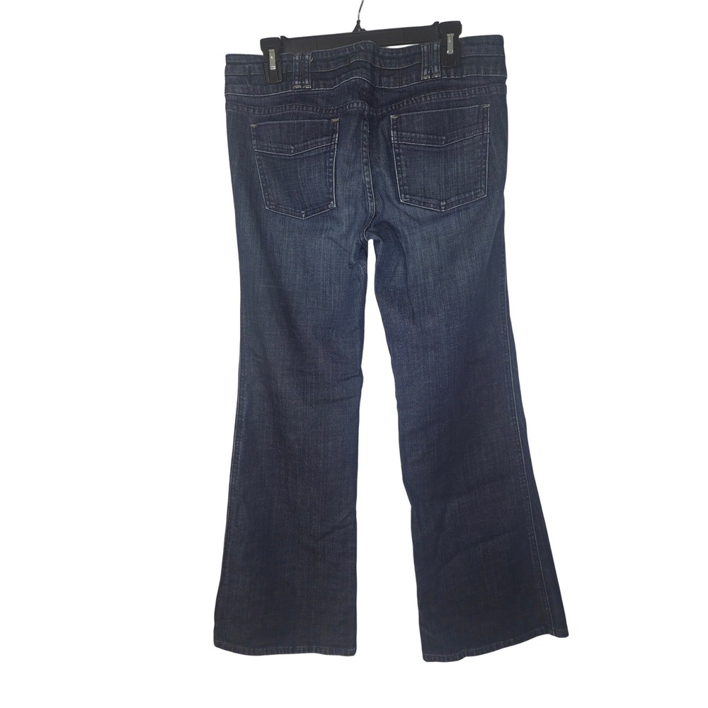 Gap Limited Edition Womens Dark Wash Wide Leg Flare Jeans Flap Pocket Denim 10 - Picture 2 of 3
